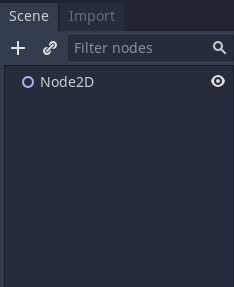 Godot Scene window with Node2D node