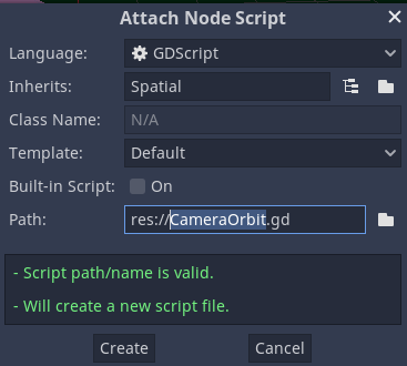 GDScript Node script